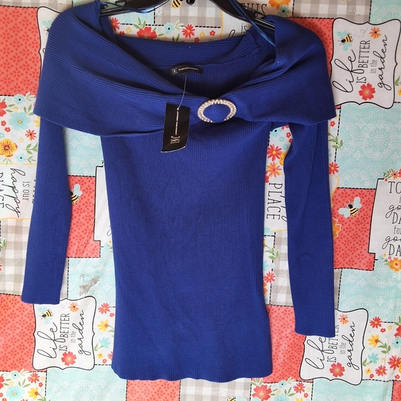 NWT INC EMBELLISHED OFF THE SHOULDER SWEATER - Picture 2 of 11